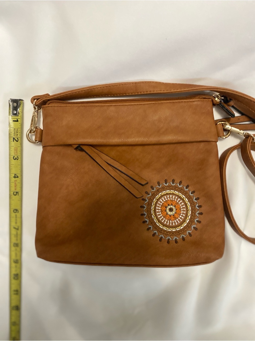 MC Handbags Crossbody Bag with Embroidered Accent